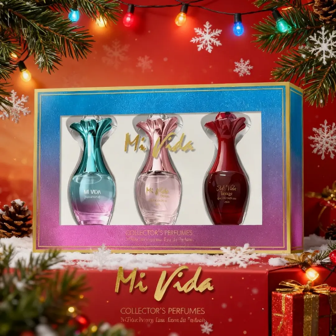 Christmas Collector Perfume Set, Fragrance Gift Set, Floral/fruit Scented Women's Perfume, Elegant Packaging, Ideal for Daily Use, Travel, and Holiday Gift Box 25ML X 3, Fragrance Sets