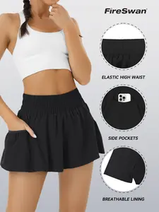 FireSwan Athletic Shorts for Women High Waisted Elastic Running Shorts Gym Workout Flowy Shorts with Pockets FireSwan Athletic Shorts for Women High Waisted Elastic Running Shorts Gym Workout Flowy Shorts with Pockets