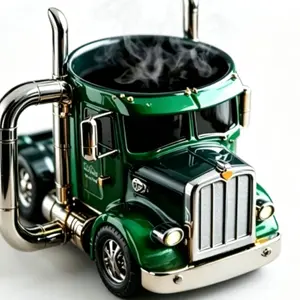 New Truck Coffee Cup Design Decorative Item, Stainless Steel Core Mugs, Home Garden Ornament, Stylish Kitchen Accessory