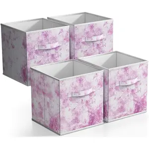 Tie-Dye Storage Cube Bins (4-Pack) Boxes Household Organiser Set Print Print