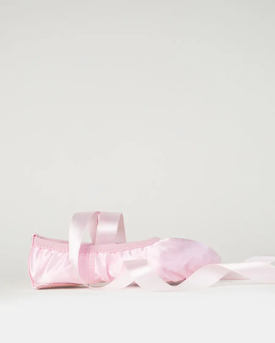 Kids Satin Ballet Shoes with Ribbon