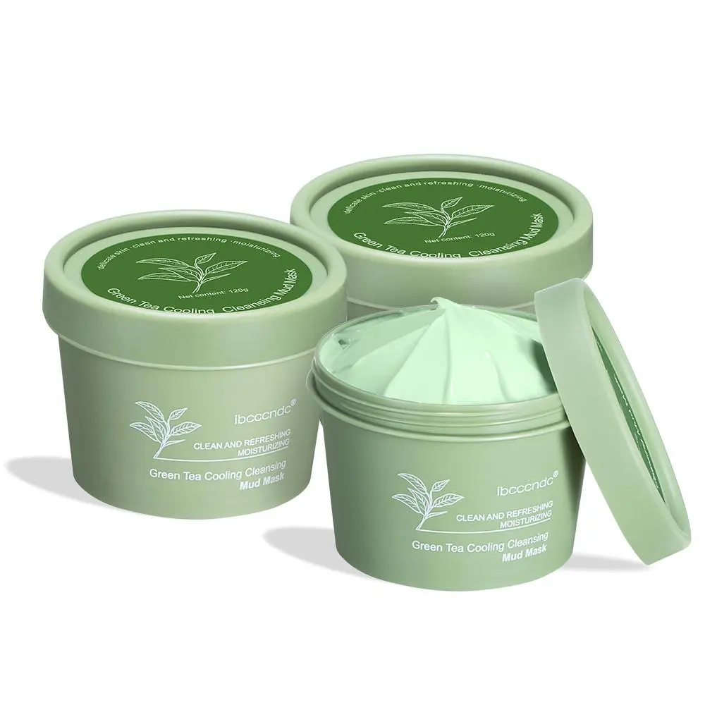 Green Tea Clay Mask, 3 Counts Moisturizing Deep Cleansing Mud Mask, Hydrating Face Mask for Women & Men, Facial Mask, Skin Care Products