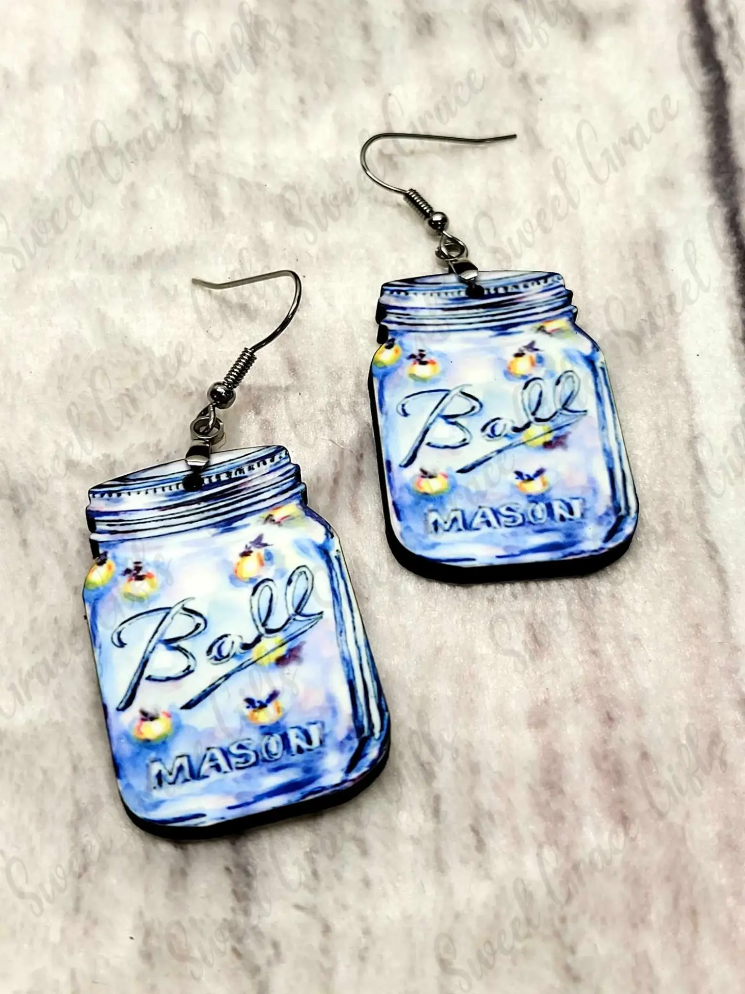 Rustic Mason Jar Earrings | Farmhouse Dangle Earrings | Country Firefly Jar Jewelry | Cute Southern Style Earrings