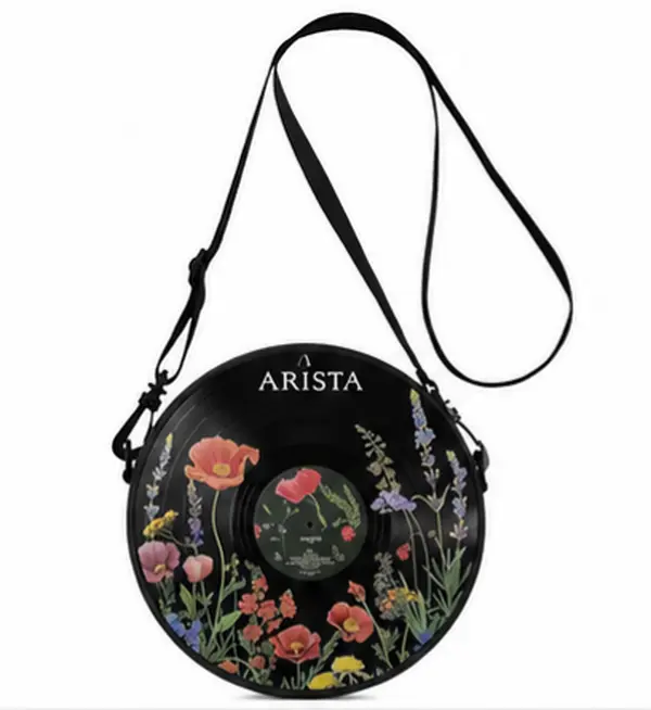 Women's Wildflower Vegan Leather Round Crossbody Bag - Retro Cottagecore Zipper Purse, Luxury House Design Chain, Small Travel Bag for Outdoor Use, Black Cartoon Doll Boutique Style, Everyday Carry, Flower Purse Women's Crossbody & Shoulder Bags