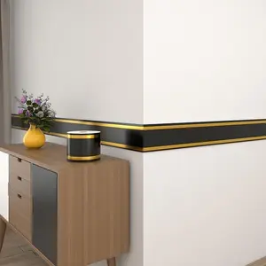 Black Wallpaper, 3.94 inch X 196.85in Self Adhesive  Repair Tape Repair Patch for Tables, Chairs, Baseboards, Doors, Windows, Floors, Handicraft DIY.