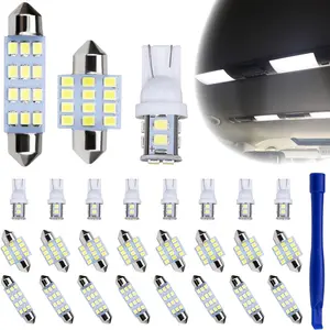 24 PCS Interior Led Dome Lights for Cars, 194 T10 DE3175 578 31mm 42mm Luces Led Para Carro, Car Accesorios Map License Plate Door Side Marker Cornering Trunk Light (White)