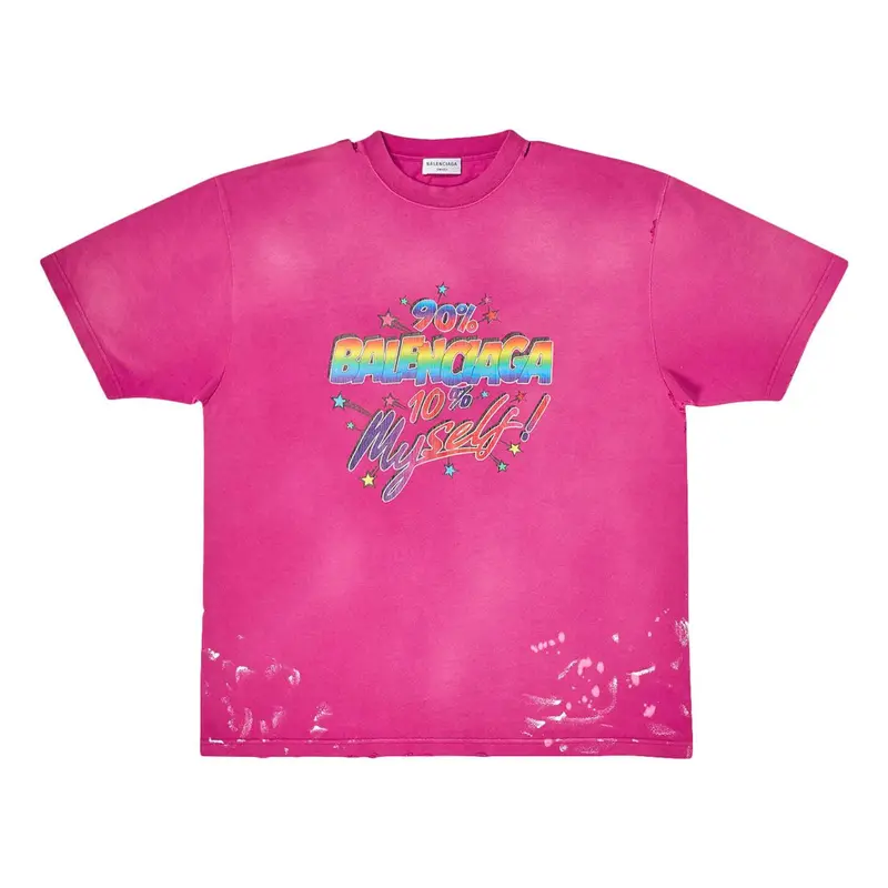 Balenciaga Women's 90/10 Large Fit Vintage T-Shirt Dark Pink