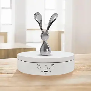 Rotating Display Stand, 5.74inch /22LB Load, 360 Degree Electronic Turntable Display Stand for Photography Products Shows, Jewelry, Watch, 3D Models, Cake, White