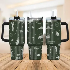 Canggu Bali Golf Club Tumbler 40oz, Golf Lover Travel Mug with Handle and Straw, Insulated Cup for Golf Enthusiasts