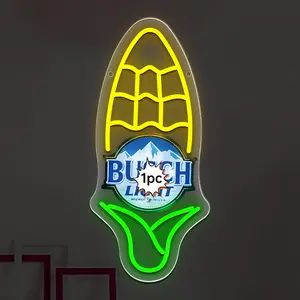 Corn Beer LED Neon Sign Lamp - Vibrant Glow Light for Home Wall Decor, Beer Bar Pub Gift Item