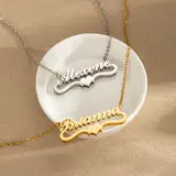 AS063  For Wife Girlfriend Customized Stainless Steel Love Double Layers Design Name Necklace DIY Gift To Make Mom Cry Necklace Best Gift For Mother's Day