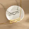 AS063 For Wife Girlfriend Customized Stainless Steel Love Double Layers Design Name Necklace DIY Gift To Make Mom Cry Necklace Best Gift For Mother's Day
