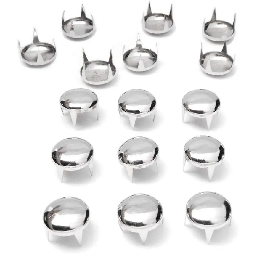 Metal Dome Rivets - 200pcs 12mm Round Anti-Rust Metal Studs with Dome Shape, Smooth Finish, Durable Fasteners for Leather Craft, Belts, Leather Jackets (Silver)