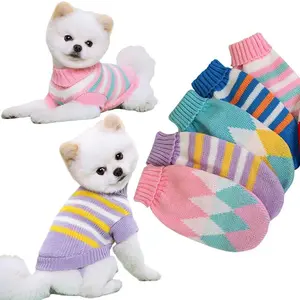 Dog Knitted Sweater S-2XL Autumn Winter For Small Dog Cat Soft Cozy Warm Clothes Chihuahua Schnauzer Pet Turtleneck Costume