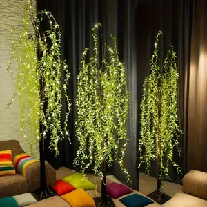 Enchanting LED Lighted Willow Tree - 4ft/5ft/6ft Artificial Weeping Willow Floor Lamp for Home & Holiday Decor, USB Powered