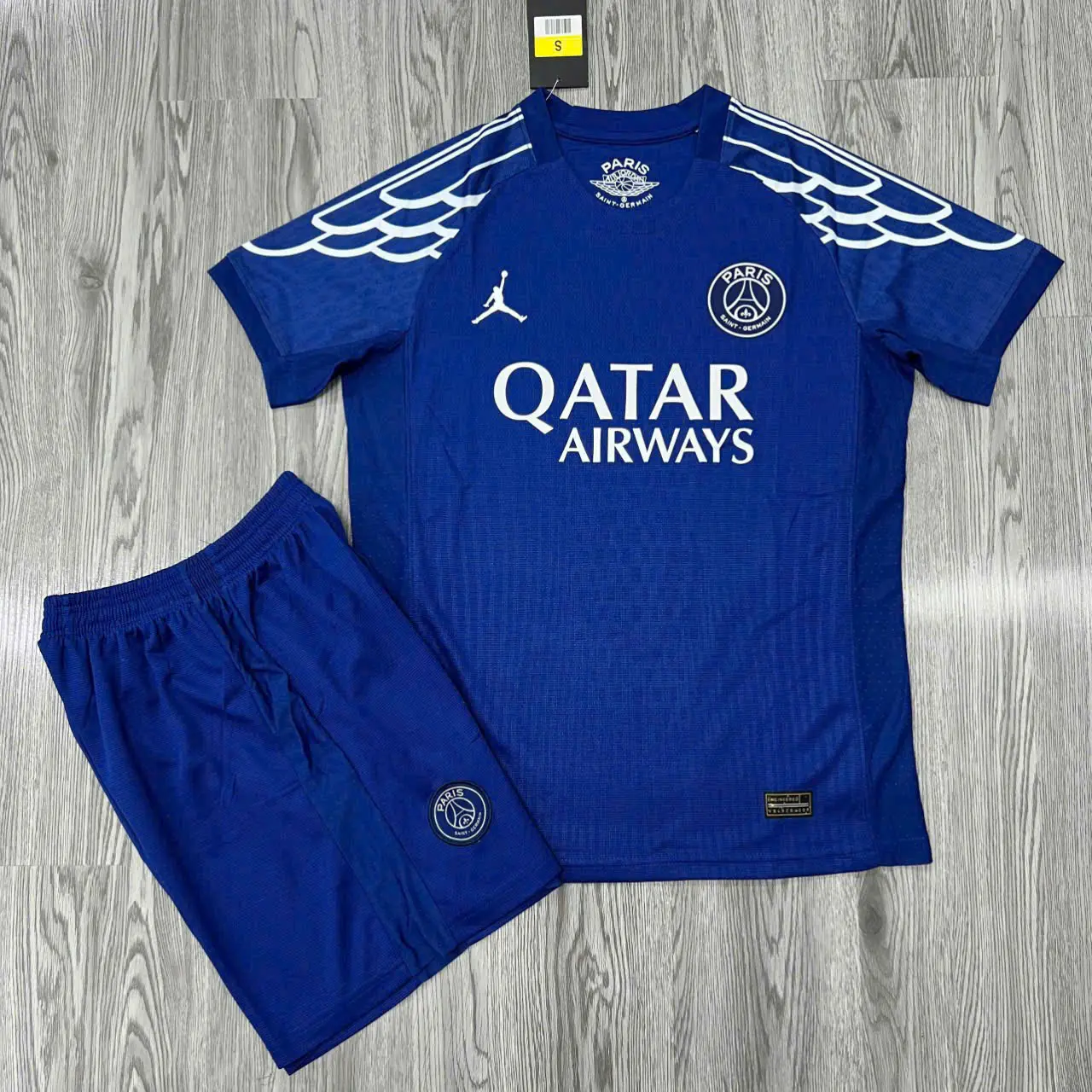 (Have Logo) 2025/2026 Men's Athletic Dark Blue Football Training Uniform Short Sleeve Kit For Fans