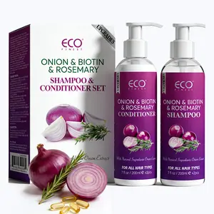 ECO Onion Rosemary & Biotin Shampoo & Conditioner Setfor Strengthening Moisturizing & Hair Growth - Paraben-Free Formula for All Hair Types