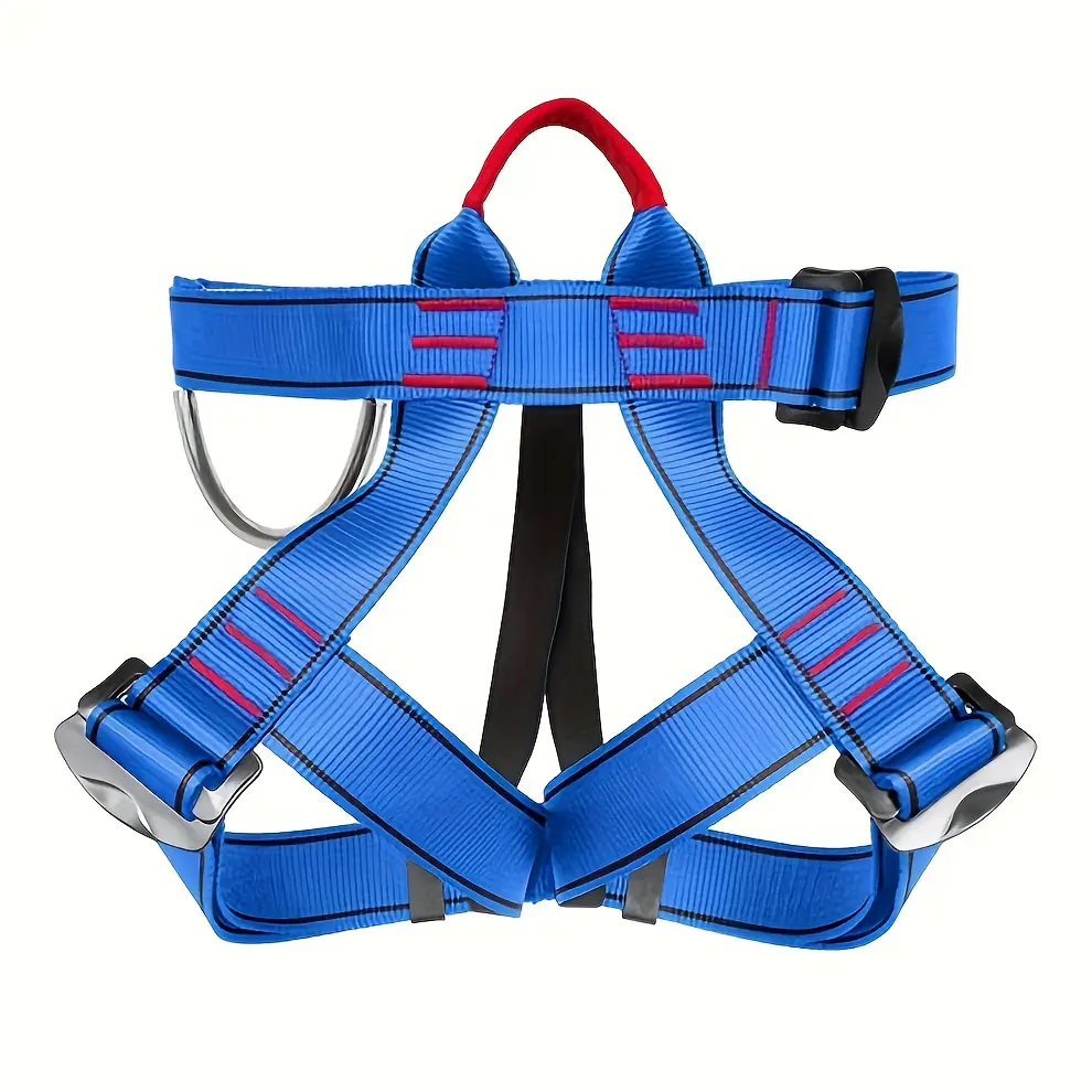 Adjustable Full Body Climbing Harness, Heavy-Duty Nylon Protective Gear for Rock Climbing, Mountaineering, and Outdoor Sports