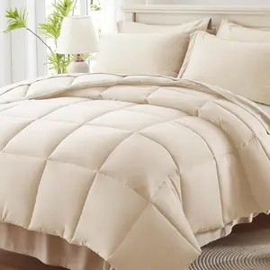Queen Comforter 7, Cream a Bag with, Comforters Queen Size Sets with 1 Comforter, 2 Pillow Shams, 2 Pillowcases, 1 Flat Sheet,1 Sheet