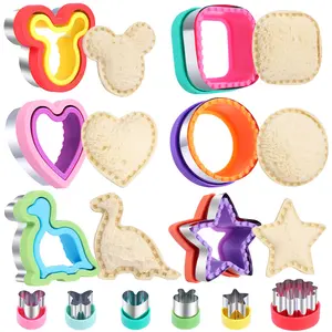 12 Pcs Sandwich Cutter and Sealer Set, Bread Decruster Pancake Maker DIY Cookie Cutters Vegetable Cutter Shapes for Kids, Ideal for School Lunch Boxes and Bento Boxes Boys Girls