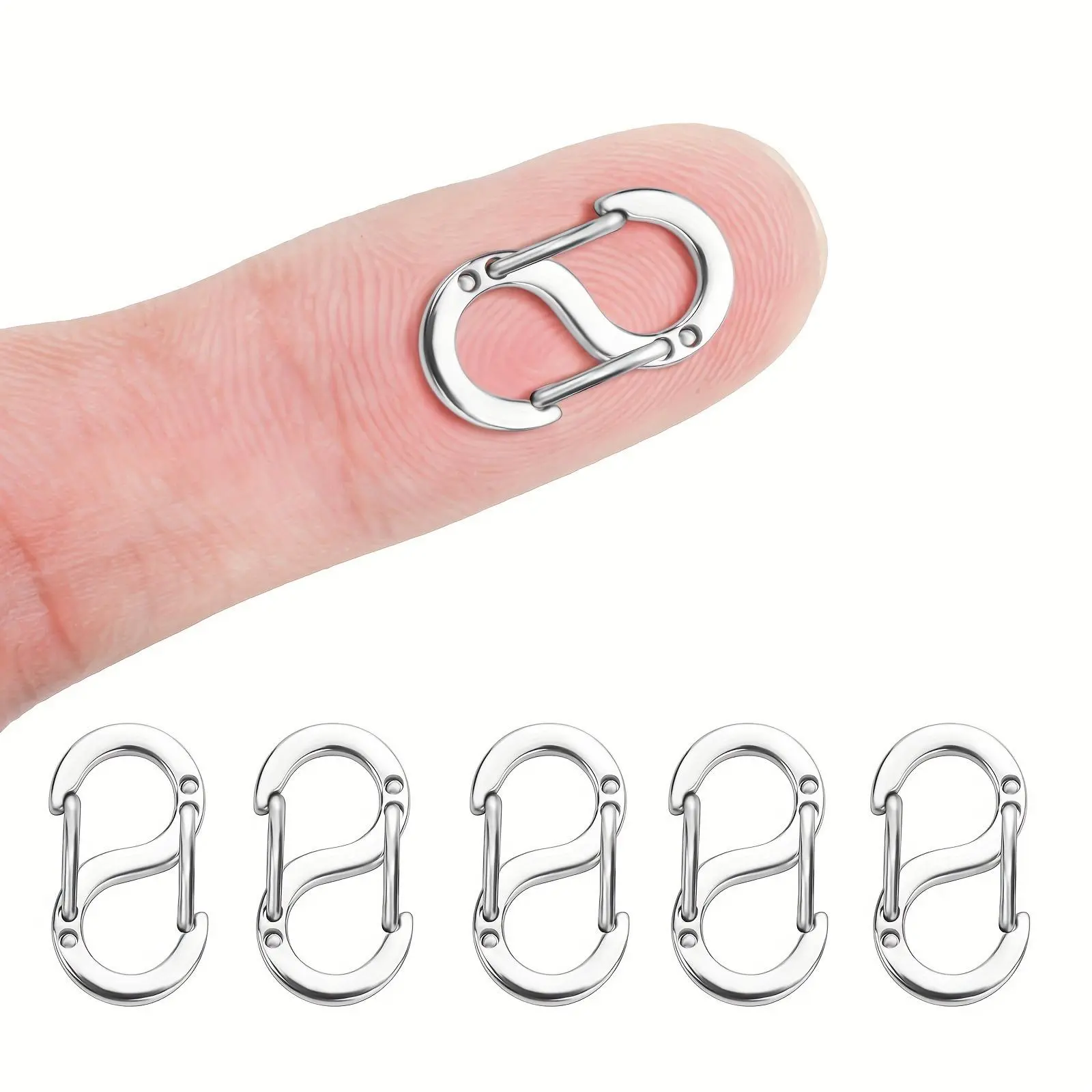 5pcs Double Opening Shortener Clasp Necklace Clasp And Closures Stainless Steel S Lock Bracelet Connector Necklace Clip For DIY Making Accessories Snap Clasp Fit