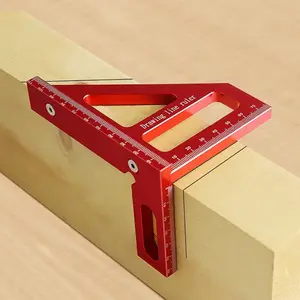 45/90 Degree Aluminum Alloy Woodworking Square Protractor, 3D Multi-angle Measuring Ruler, Drawing Line Ruler, High Precision Layout Measuring Tool, Woodworking Tools, Portable, Hardware