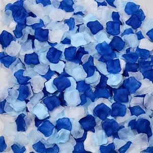 900pcs Blue & White Artificial Rose Petals - Realistic Sheer Wedding Aisle Decor, Reusable Scattered Petals Suitable for Weddings, Valentine's, Christmas, Easter, Mother's Day - Flower Petals, Artificial Flowers