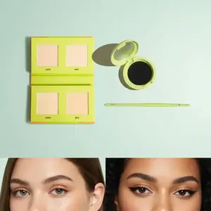 Made By Mitchell Eye Lights Brightening Powders & Cake Eyeliner Bundle, Brightening Powders Palette, Eyeliner with Precision Brush