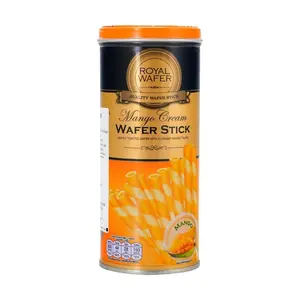 VFOODS Thai Royal Wafer Rolls Mango Cream Flavor - Crispy Snack Sticks, 12-Pack