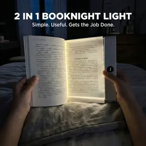 Smart LED Reading Light Book Light Treasure Box Rechargeable Clear LED Flat Reading Light Timer Doodleable Study Lamp The Quiet Reader's Dream Lights Ultra-thin Wireless Design