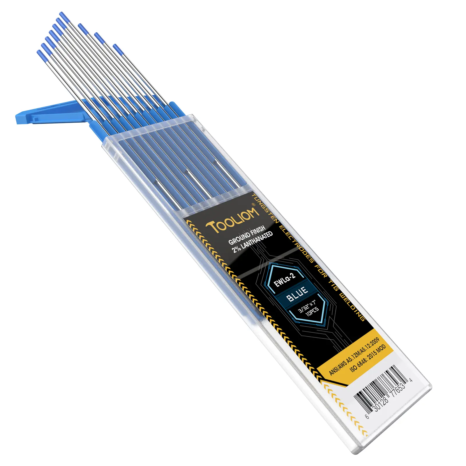 TOOLIOM TIG Tungsten Welding Tungsten Electrodes, WL20 2% Lanthanated Tungsten 1/8", 3/32" x 7" (Blue, Ewla-2) 10-Pack