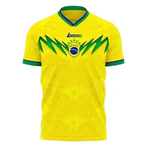 2025Brazil 2026-2027 Home Concept KIt (Libero) Adult Short Sleeve Football Tee, Men Women Youth Gift