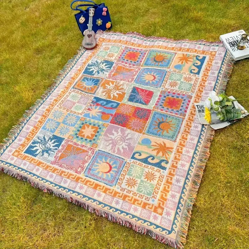 Outdoor blanket, portable, thick, picnic blanket, sofa cover, camping blanket, Outdoor camping supplies, beach towel, patio/garden/tent mat, washable, tear-resistant, outdoor decoration, suitable for photography, tablecloth