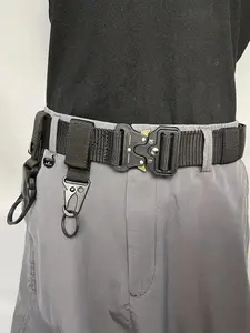 Men's Outdoor Belt with Clips, Adjustable Ratchet Belt, Ratchet Nylon Belts, Durable Nylon Belt with Plastic Buckle, Multifunctional Belt for Men Training Sports Outdoor Activities Daily Life