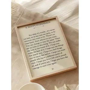 1PC Scott Fitzgerald Quotes Wall Art, Vintage Wall Art Decor, Library, Office Decor, Unframed