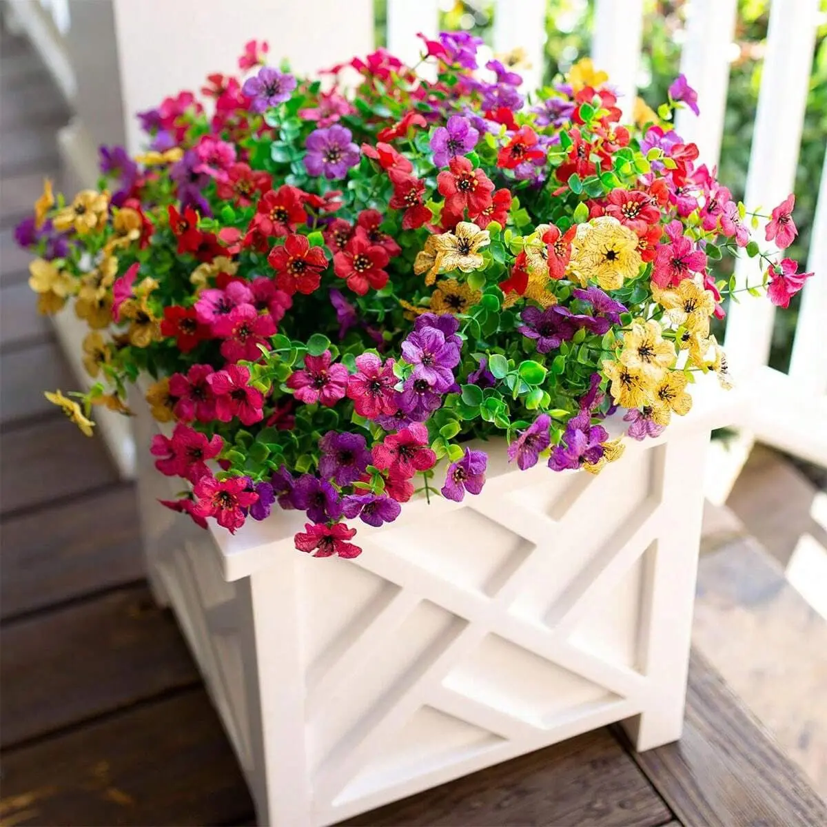 Cosybay Artificial Flowers for Outdoors Decoration, UV Resistant Silk Faux Daisy Flora Spring Fake Plastic Plants Greenery for Outside Indoor Yard Home Porch Window Box Decor,Garden Party Wedding Decor,DIY Decor #halloweenfinds #tiktokshopbacktoschool