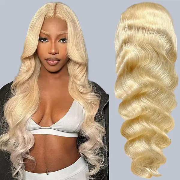 [New In] Wigcool 30Inch #613 Blonde Body Wave 13x6 HD Transparent Lace Frontal Human Hair Wigs 200% Density Brazilian Hair Straight 13x6 Lace Front Human Hair Wigs
