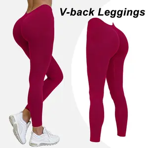 HALO LJ V-Back Scrunch Butt Leggings Women's High Waisted Tummy Control Workout Pants