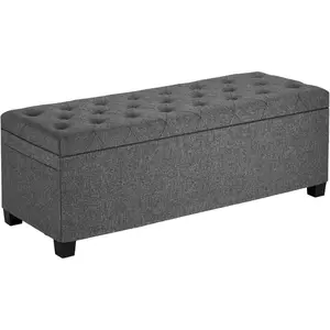 VEVOR Storage Ottoman Bench, End of Bed Bench with 2 Side Bags, Fabric Upholstered with Metal Frame, Toy Box Storage, Bed Benches for Foot of Bed, Bench for Entryway, Living Room, Playroom, BeigeVEVOR Super Brand Day