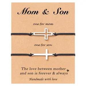 Cross Matching Bracelets Gifts Ideas for Fathers Day Mothers Day Christmas Birthday
