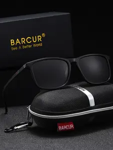 Men's Basic Polarized Sunglasses, Brand Packaging, Geometric Design, PC Frame Material, All Seasons, Non-Color Changing, Modern Frames Sunglasses, Trendy Sun Glasses