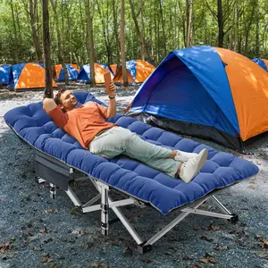 Lilypelle Camping cot Folding Outdoor Camping Travel Cot and Cot Pad - Quality Lightweight Portable Heavy Duty Adult & Kids Travel Cot Double Layer Oxford Camp Cots for Camp/Office/Home