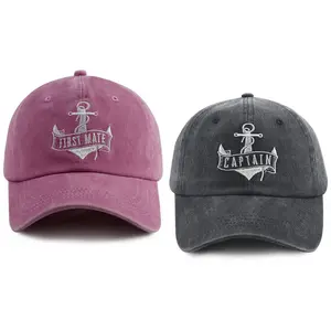 Captain Hat, First Mate Hat, Boat Boating Accessories Baseball Cap, Fathers Mothers Day Wedding Birthday Gifts for Dad, Mom, Mr, Mrs, Husband, Wife