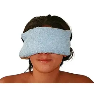 Warmables Cherry Seed Eye Pillow - Heated Hot Compress for Dry Irritated Eyes, Relaxation. Moist with No Water Needed, Secure Elastic Strap, for Home, Work, Travel Relaxing Soothing