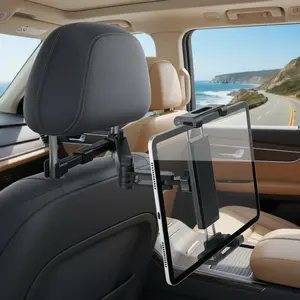 Car Headrest Tablet Holder  360° Adjustable iPad Mount for 5.3-12.9" Tablets & Phones | Road Trip Essential (Black)