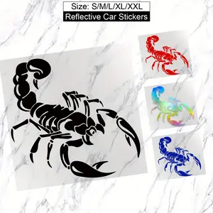Cool Scorpion Reflective Universal Car Sticker - Waterproof Vinyl Windshield Sticker, Glossy Vehicle Exterior Decoration, Peel-and-Stick Car Body Accessory