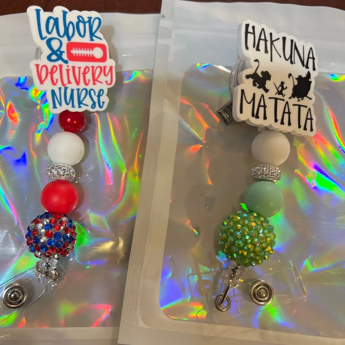 Beaded badge reels Beaded badge reels