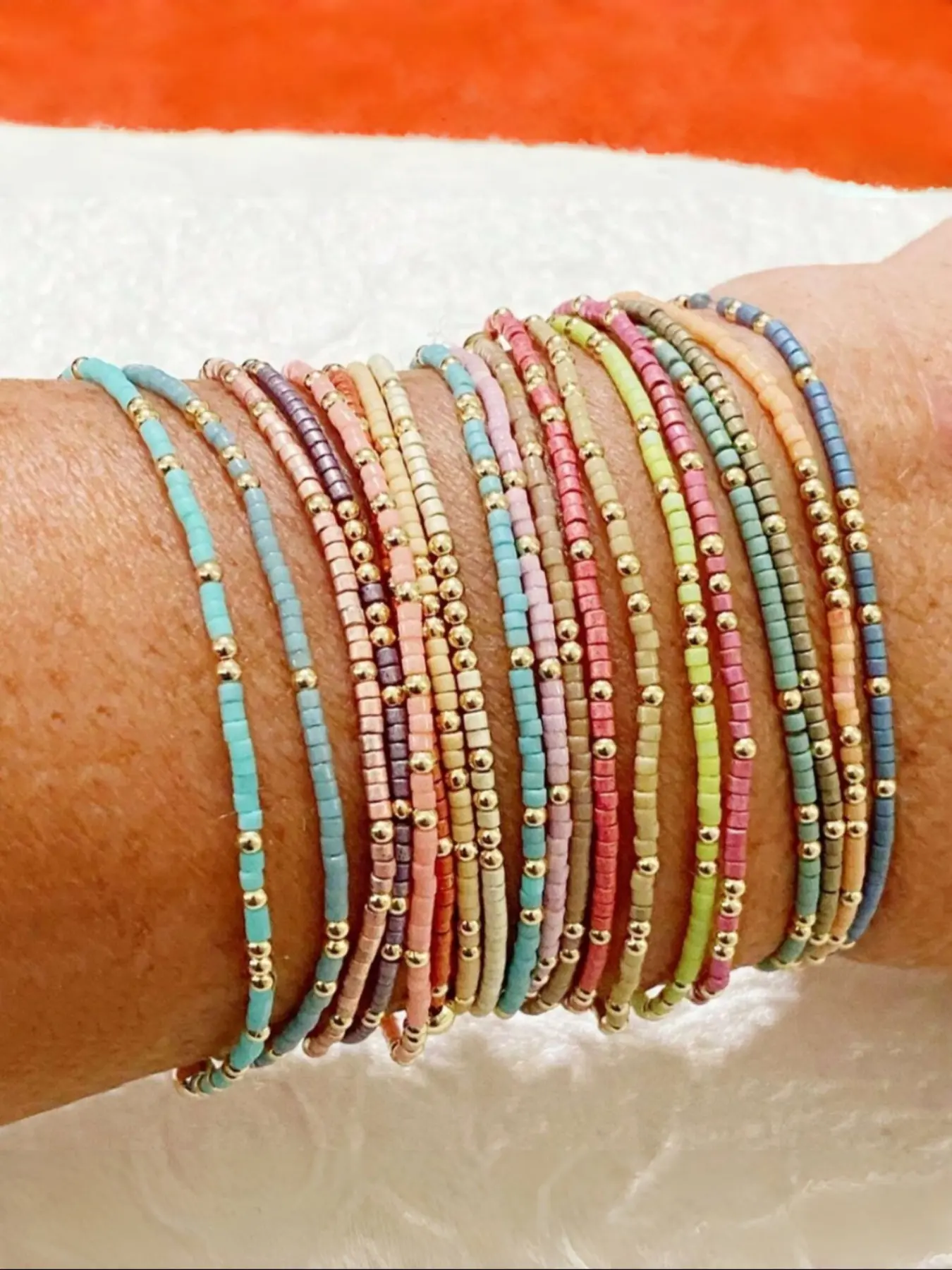 Boho Beaded Bracelet Set - Boho Style Bracelet Bohemian Bracelet Bundle Colorful Stackable Pride Jewelry for Women & Girls | LGBTQ+ Friendly Handmade Bracelets for Daily, Festivals & Gifting (Christmas, Valentine’s Day, NYE) Beaded Bracelet Pack