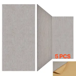 fathersdaygift VEVOR 5PCS Acoustic Panels with Self Adhesive, 47.2x 23.6 inch Sound Proof Foam Panels, Polyester Fiber Soundproof Wall Panels High Density, for Home, Studio, Office, Theater, Camel