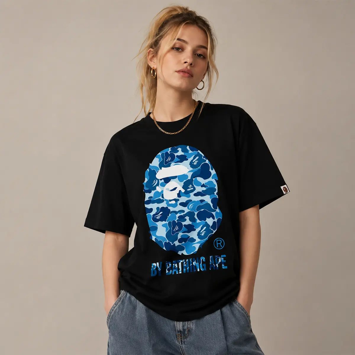 BAPE ABC Camo By Bathing Ape Tee Black/Blue